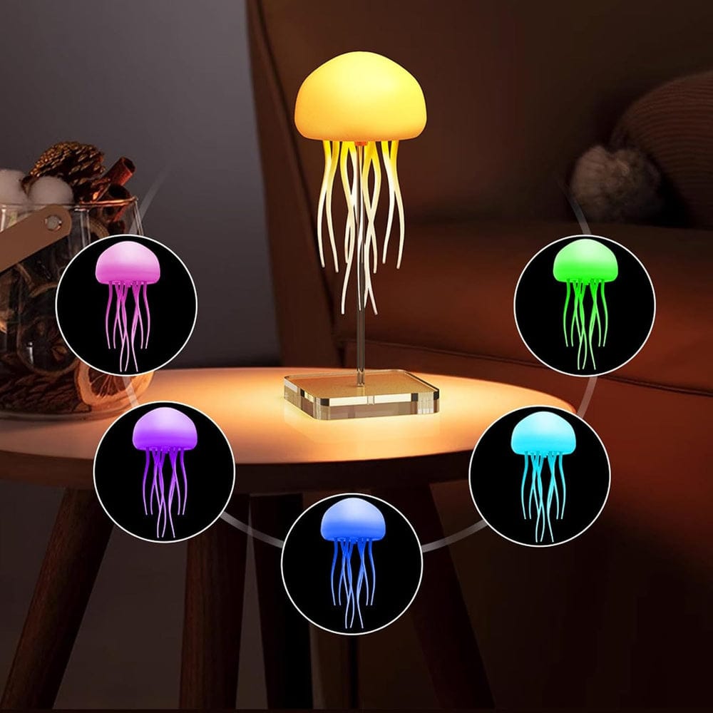 Jellyfish Mood Lamp LED Jellyfish Night Light Portable Jellyfish Lamp Jellyfish Decorations Smart Table Lamp For Bedside Desk